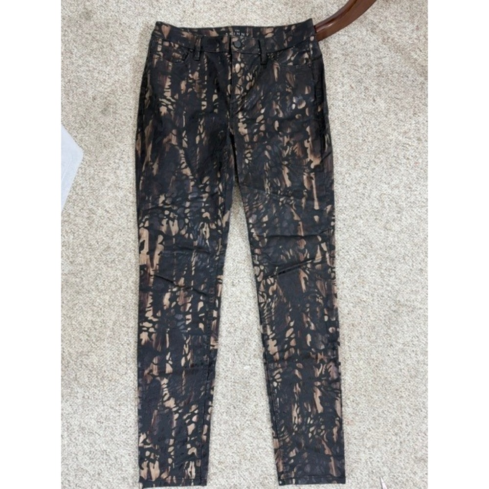 White House Black Market The Skinny High Rise Metallic Animal Print Jeans 6